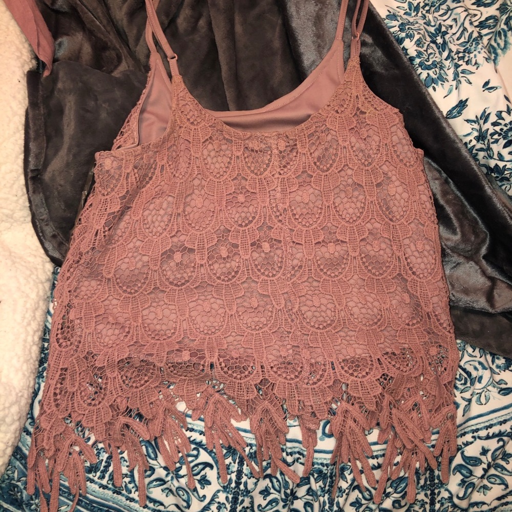 NWOT Pink Lace Tank Top - Picture 5 of 7